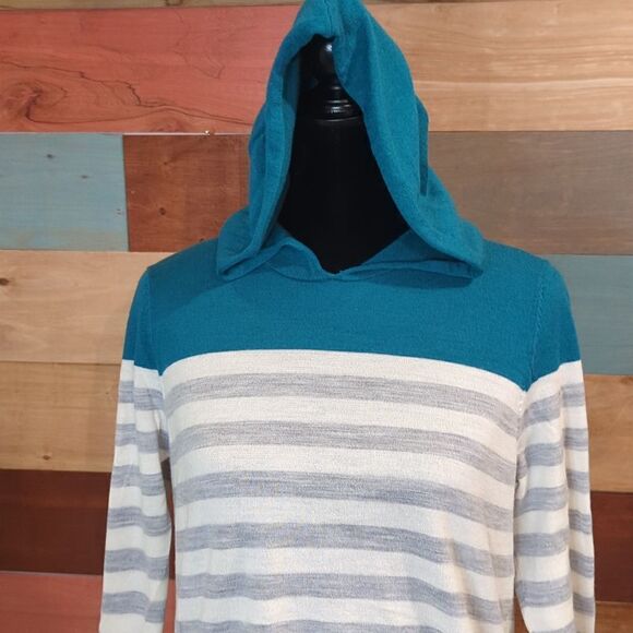 XL WOOL blend Calvin Klein pullover hooded sweatshirt lightweight - Picture 2 of 5